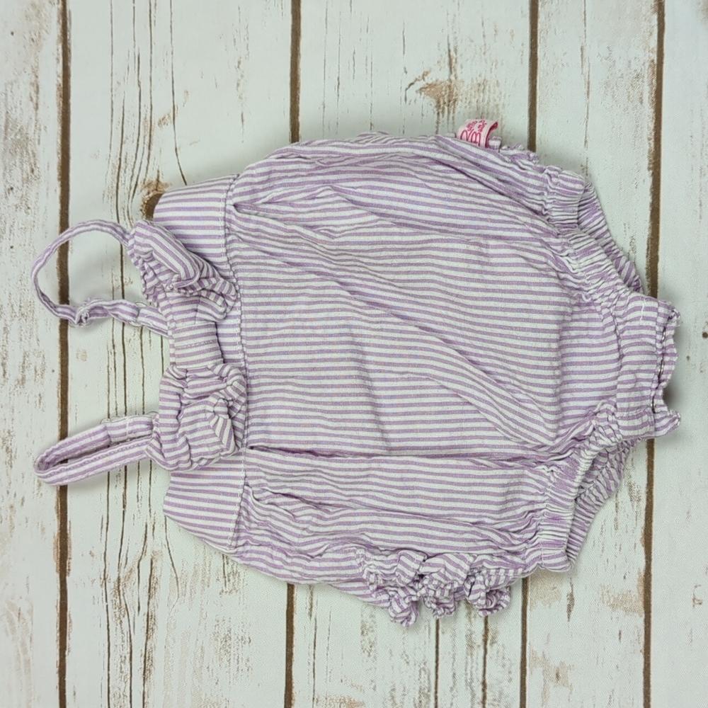 Ruffle Butts Purple Seersucker Bubble 3-6M